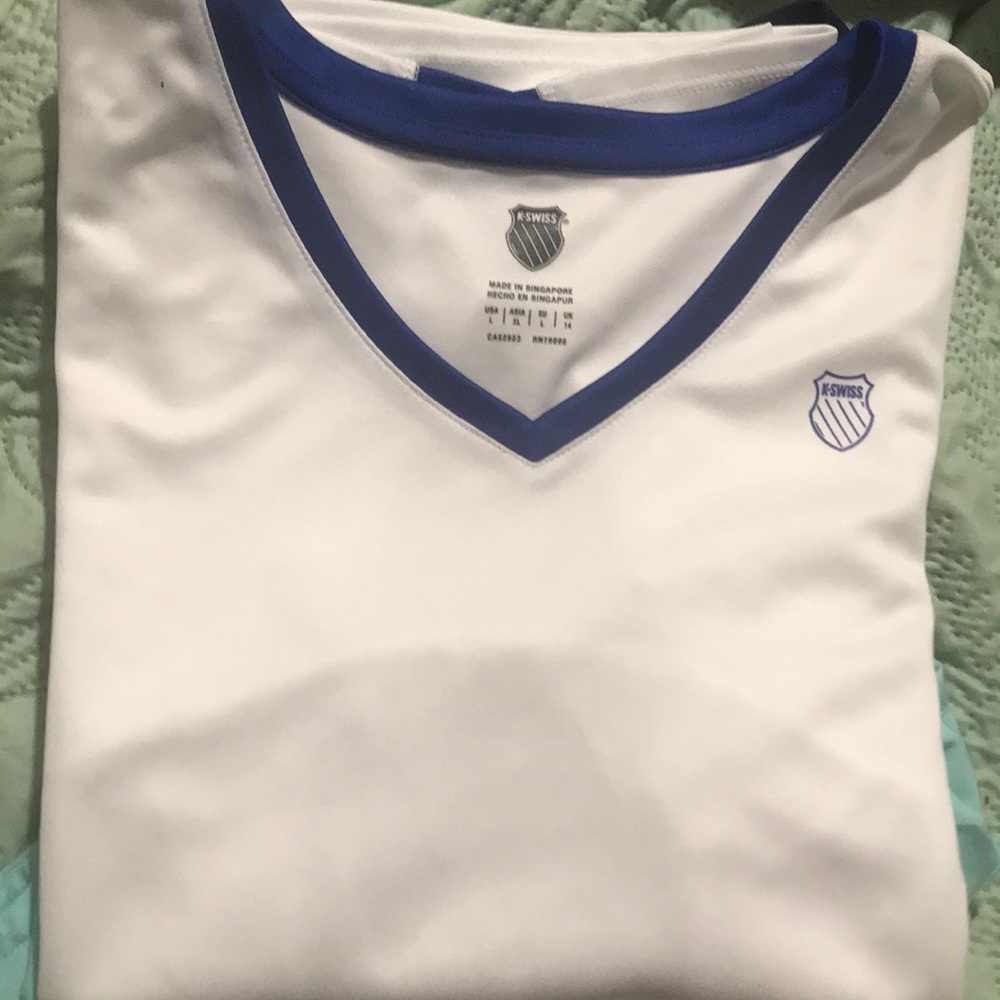 White dri fit v neck